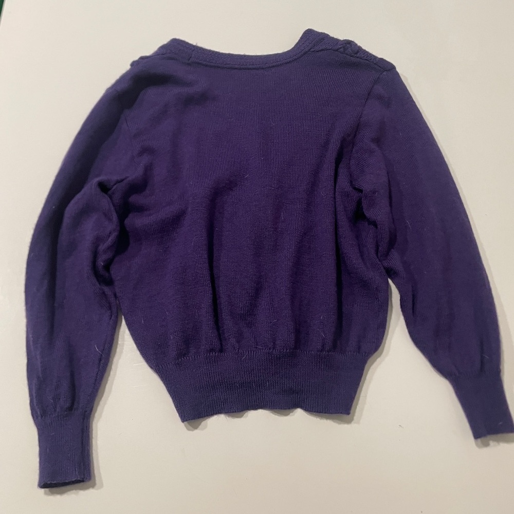 Purple Wool Knit Women's Cardigan - Picture 5 of 5